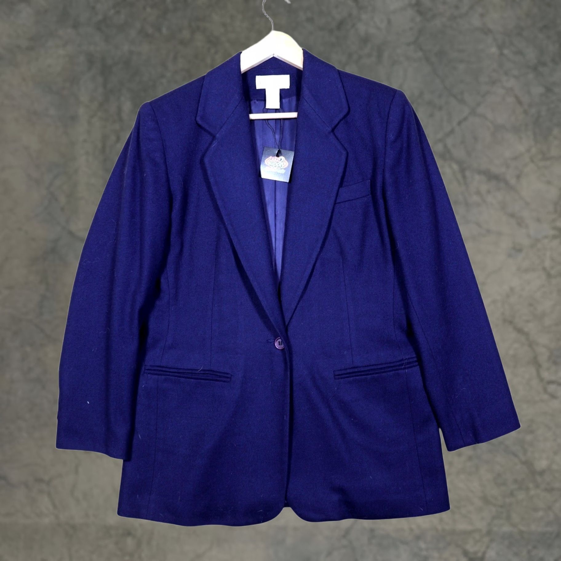 Lands' End VINTAGE Lands End Womens Blazer Jacket Blue Wool Blend PXL Business Workwear Size XL / US 12-14 / IT 48-50 - 1 Thumbnail