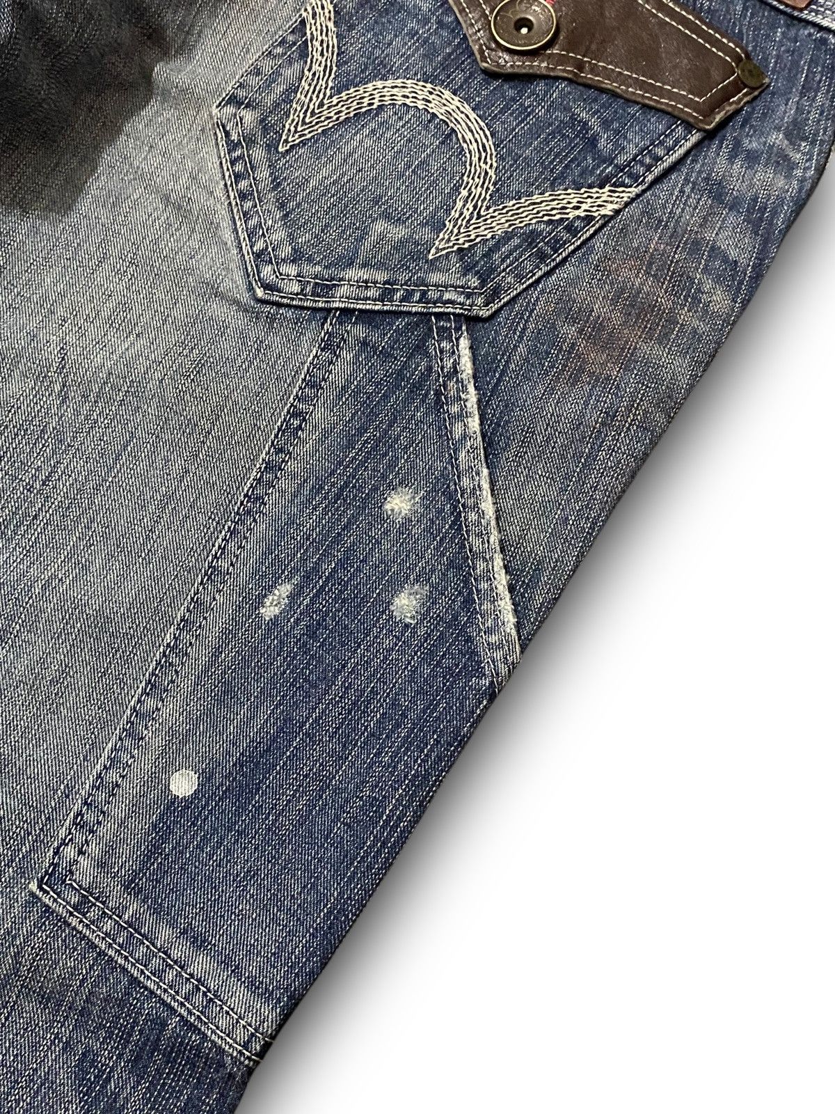 Edwin FLARE Edwin 503 Blue Trip Distressed Splash Paint Denim Size US 33 - 13 Thumbnail