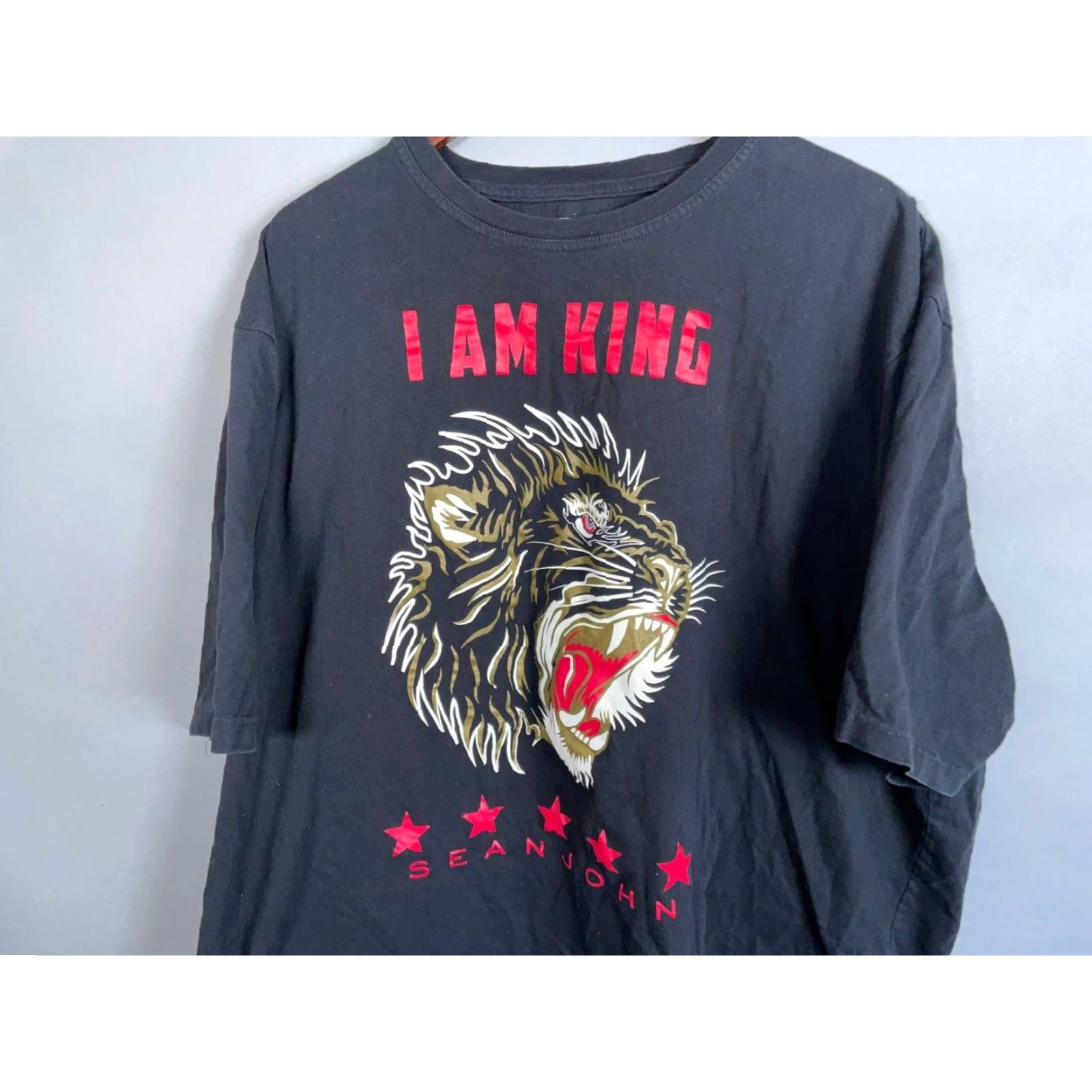 Sean John Sean John I Am King Lion T-Shirt Adult 4X Black Cotton Jersey Short Sleeve Crew Neck Logo Tattoo Graphic Print Animals Size US XXL / EU 58 / 5 - 3 Thumbnail