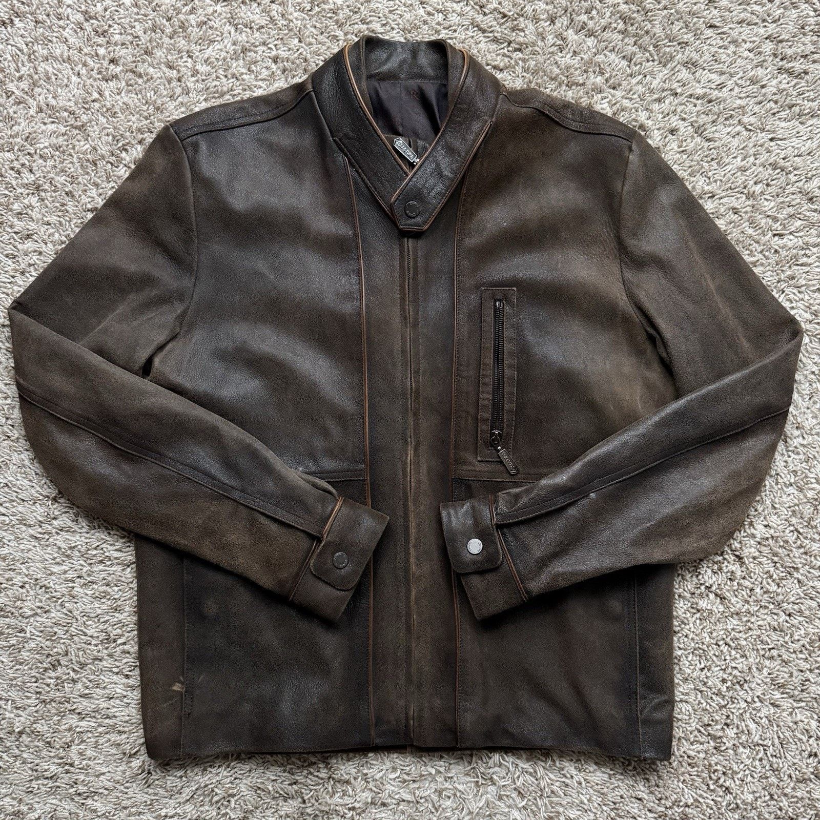 Cuadra Cuadra Brown Leather Jacket Honey Ovine Lamb Leather Moto Size US M / EU 48-50 / 2 - 1 Thumbnail