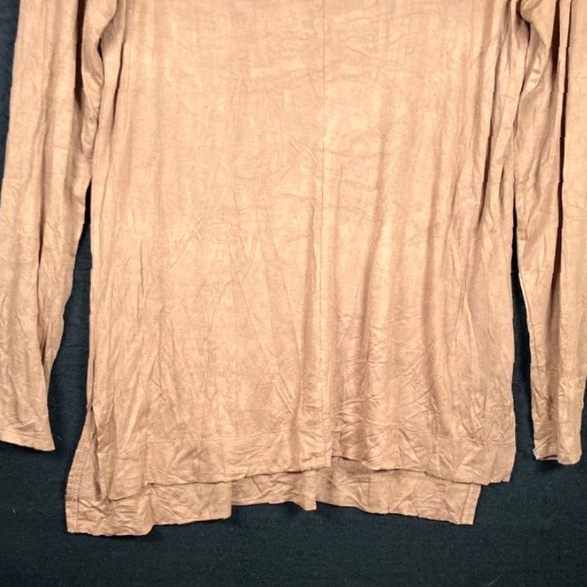 Vintage Chicos Womens Blouse Brown High Low Tunic Keyhole Lace Up Shoulder Stretch Crew Neck Long Sleeve Regular S Shirt Size S / US 4 / IT 40 - 3 Thumbnail