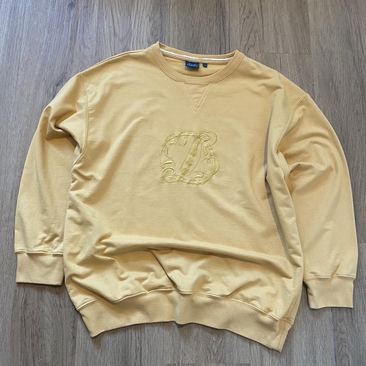 Other Yellow vintage embroidered logo sweatshirt Boxy 90s Size US L / EU 52-54 / 3 - 1 Thumbnail