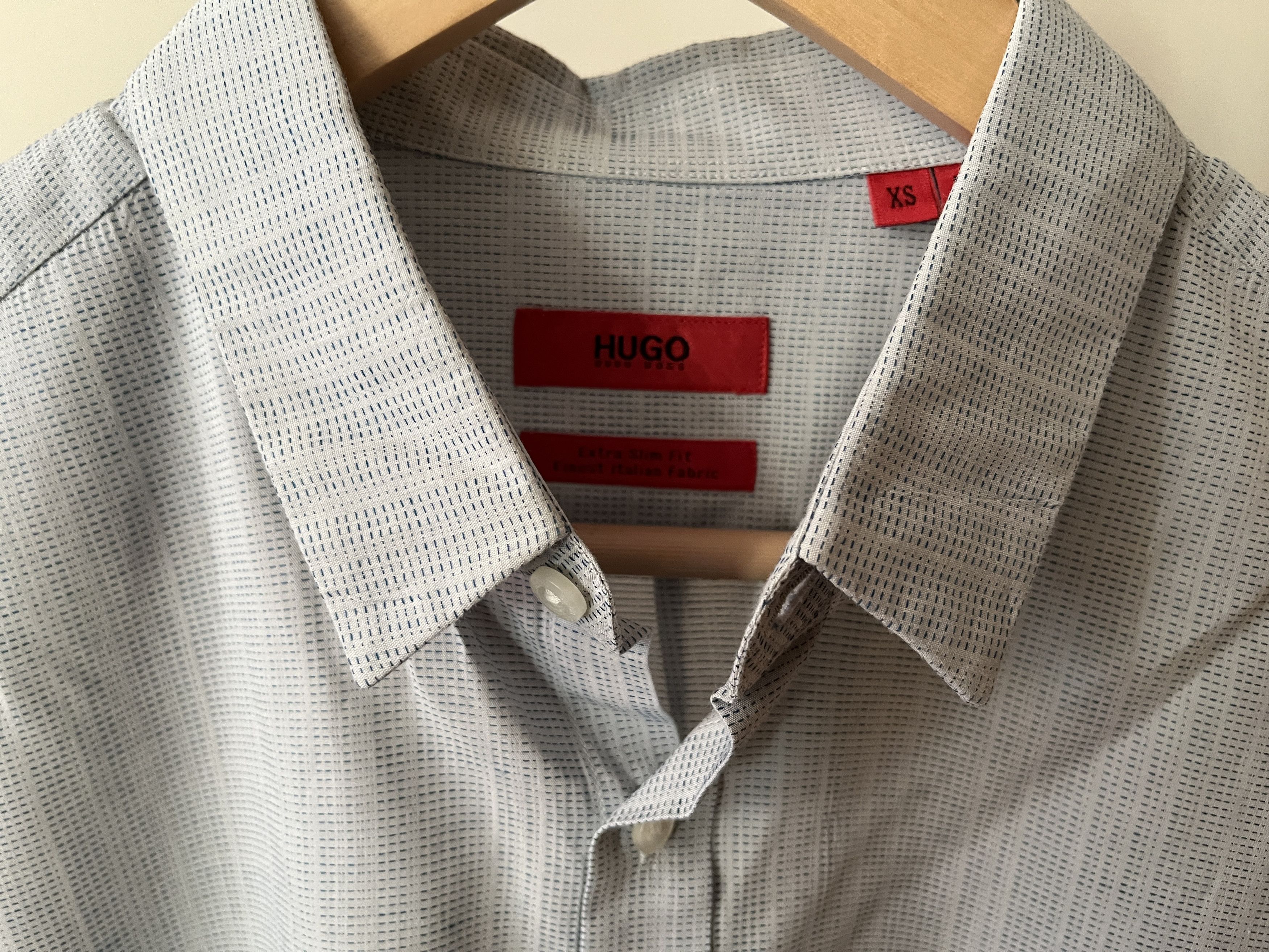 Hugo HUGO light gray patterned button-down shirt XS Size US XS / EU 42 / 0 - 3 Thumbnail