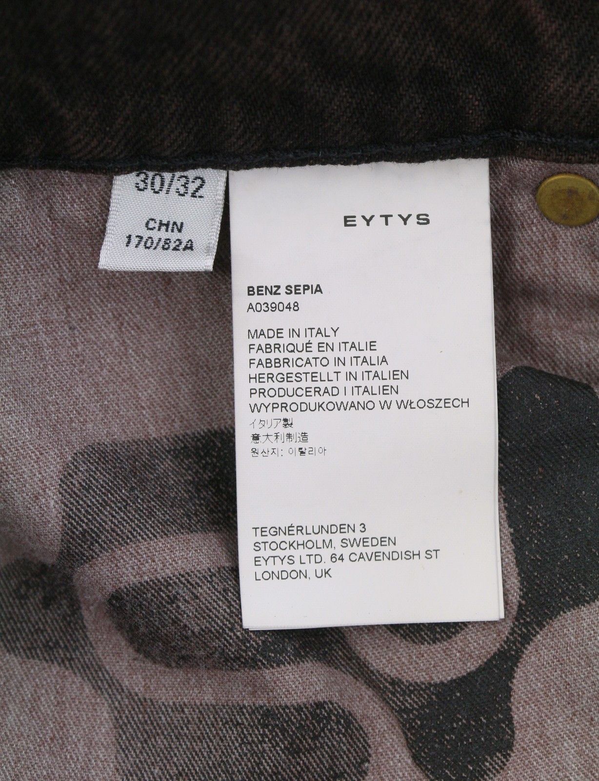 Eytys BENZ SEPIA BAGGY FIT W30/L32 Brown Faded RRP370 88879 Size US 30 / EU 46 - 10 Thumbnail