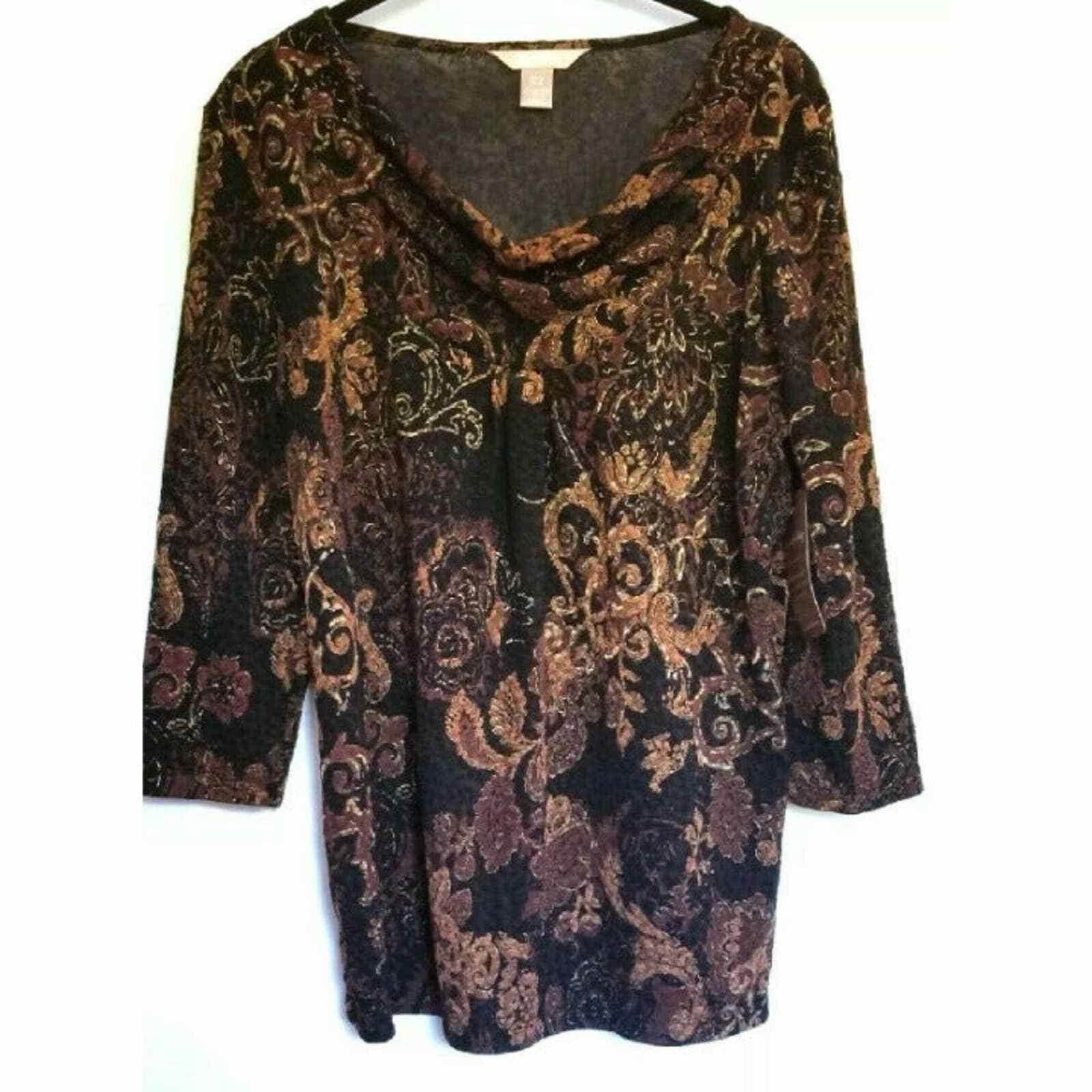 Other White Stag Brown Black Blouse Small NWT New With Tag Size S / US 4 / IT 40 - 1 Thumbnail