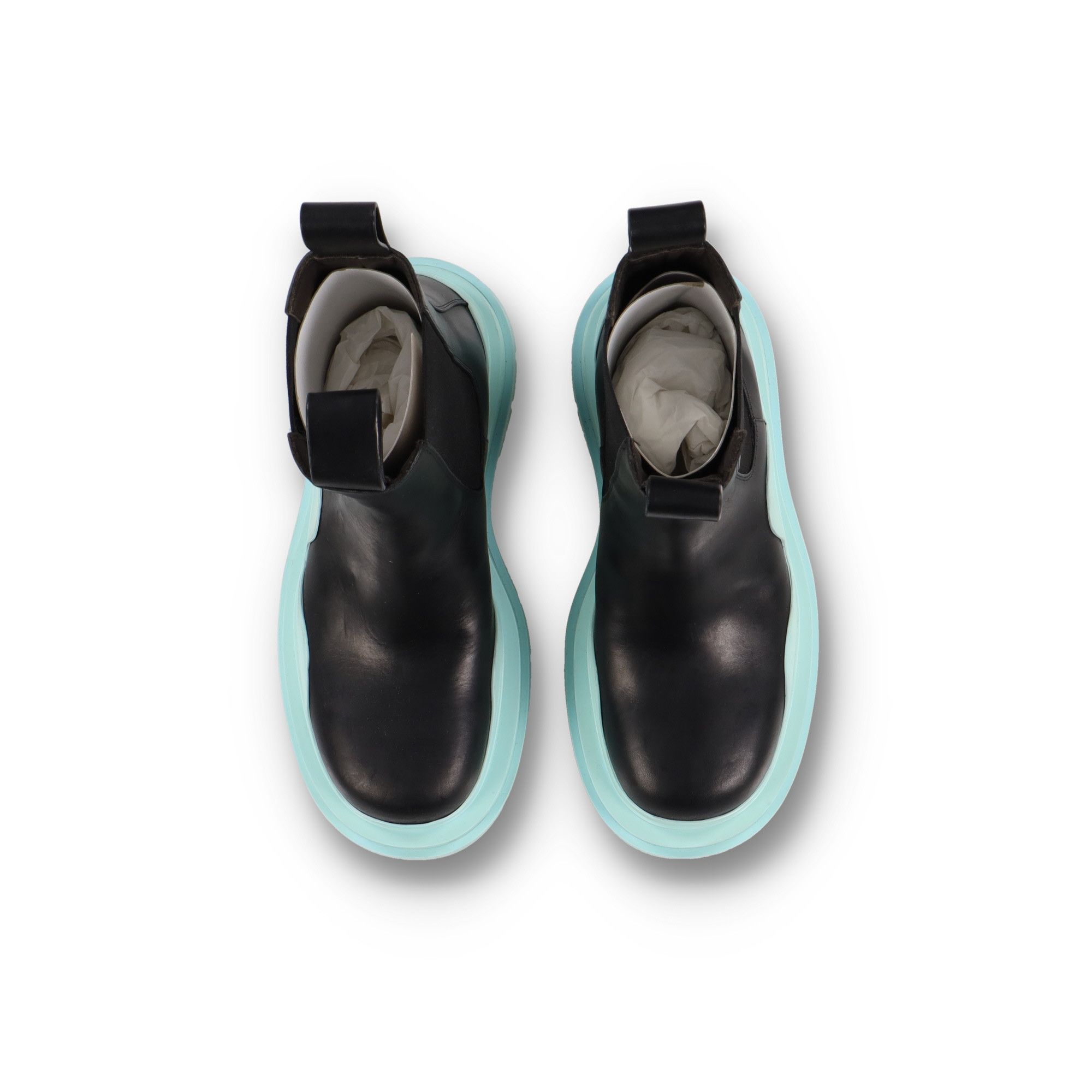 Bottega Veneta Black Pale Blue Tire Chelsea Boots Size US 11 / IT 41 - 6 Thumbnail