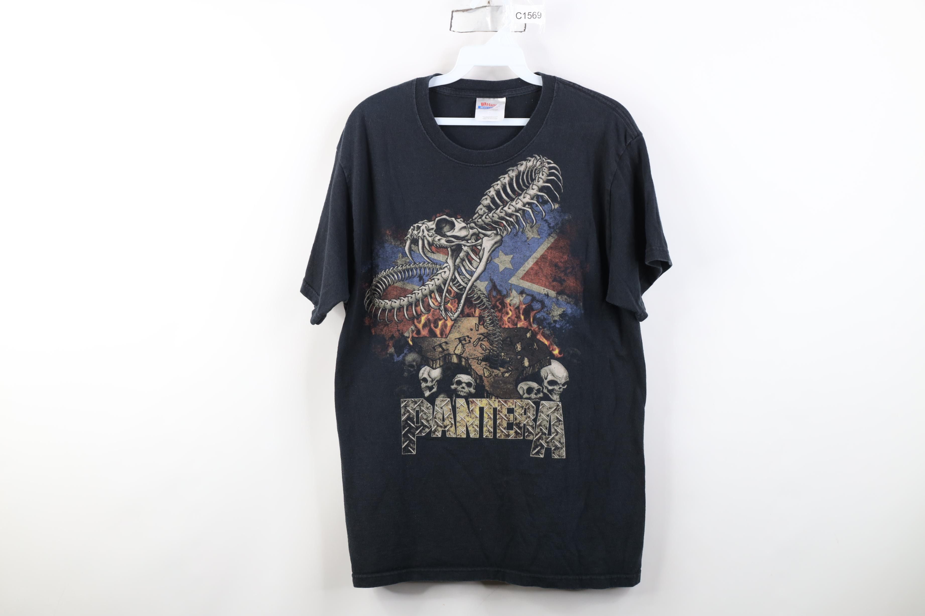 Vintage Vintage Snake Skull Texas Pantera Band T-Shirt Black Cotton Size US M / EU 48-50 / 2 - 1 Thumbnail