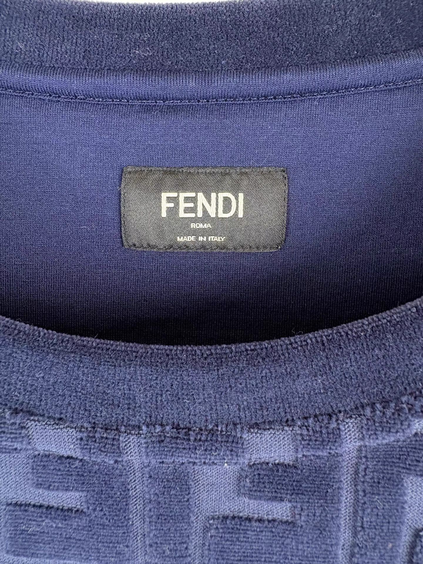 Fendi Blue Patterned Long Sleeve Sweatshirt Size US L / EU 52-54 / 3 - 4 Thumbnail