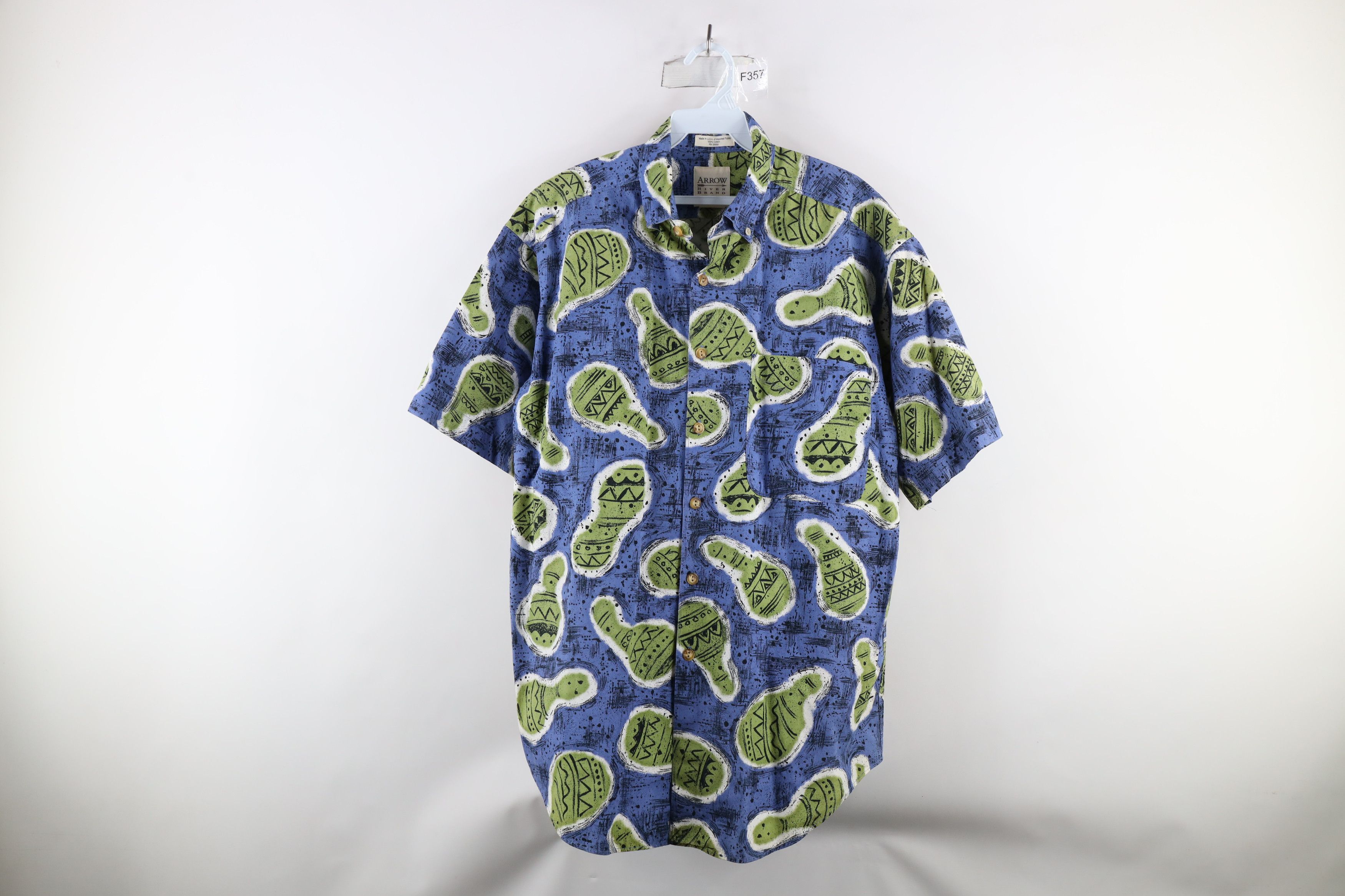 Vintage Vintage 90s Streetwear Geometric Collared Button Shirt USA Size US M / EU 48-50 / 2 - 1 Thumbnail
