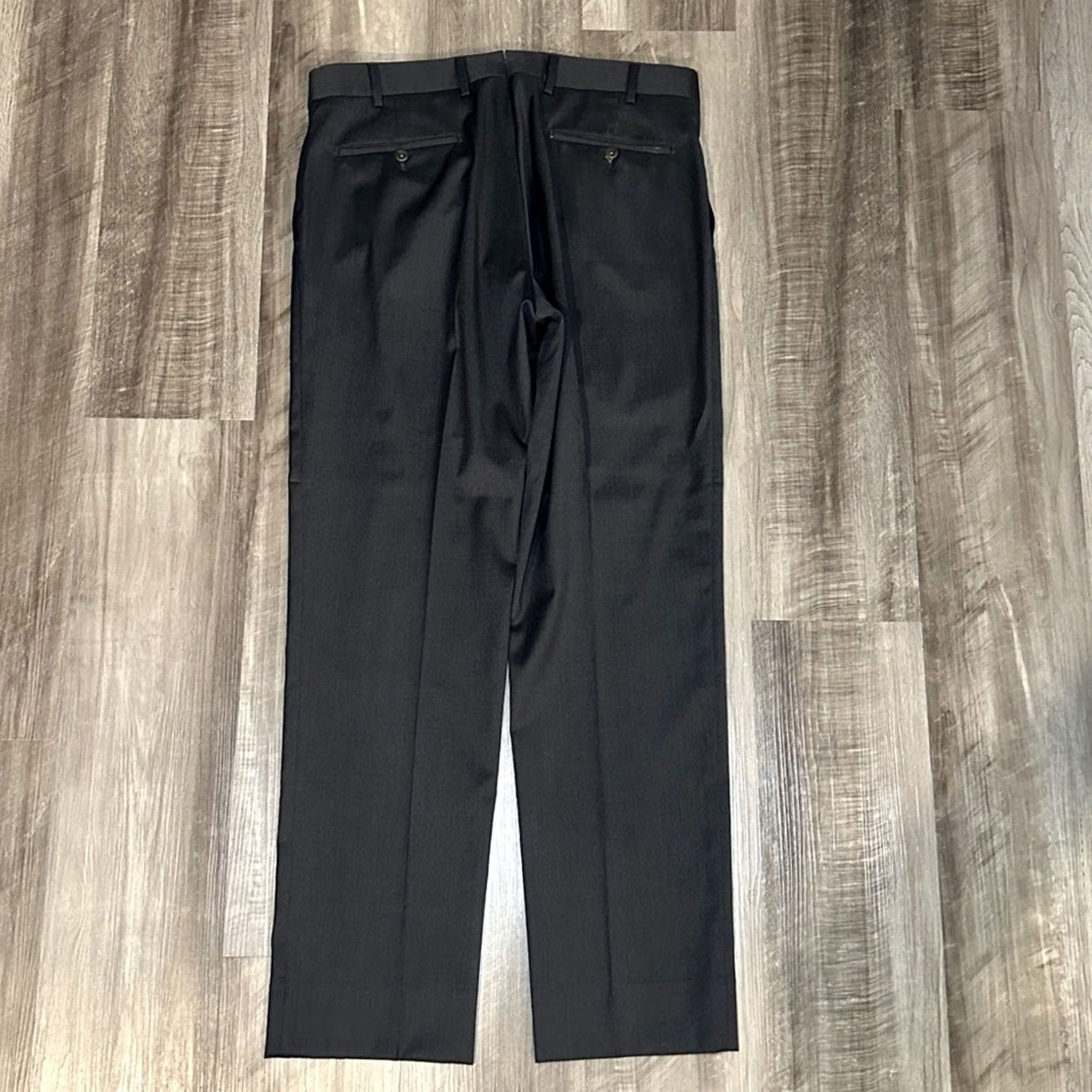 Vintage Ballin Dress Pants Men 35 Wool Charcoal 32in Inseam MS8503 - Made in Italy Four Seasons Super 130s Trouser Size US 35 - 3 Thumbnail