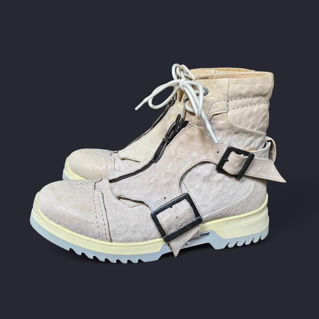 Diesel diesel men's D klosure cream leather lace up combat boots Size US 9 / EU 42 - 2 Thumbnail