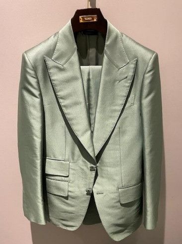 image of Tom Ford O1W1Db10124 Two Button Blazer In Mint Green, Men's (Size XL)