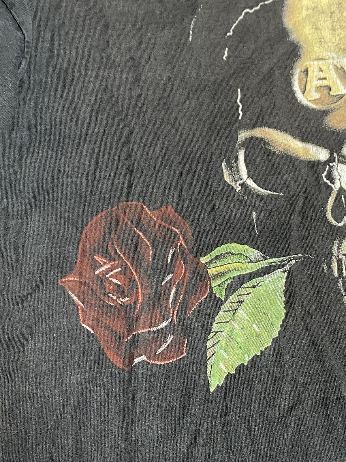 Alchemy Equipment VTG Alchemy Gothic Skull Rose Graphic T-Shirt Faded Black L Size US L / EU 52-54 / 3 - 3 Thumbnail