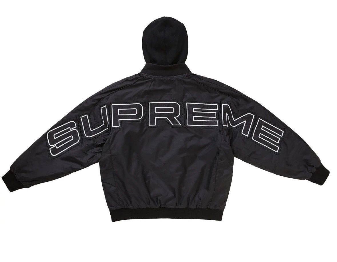 image of Supreme Hooded Stadium Jacket - Large/black, Men's