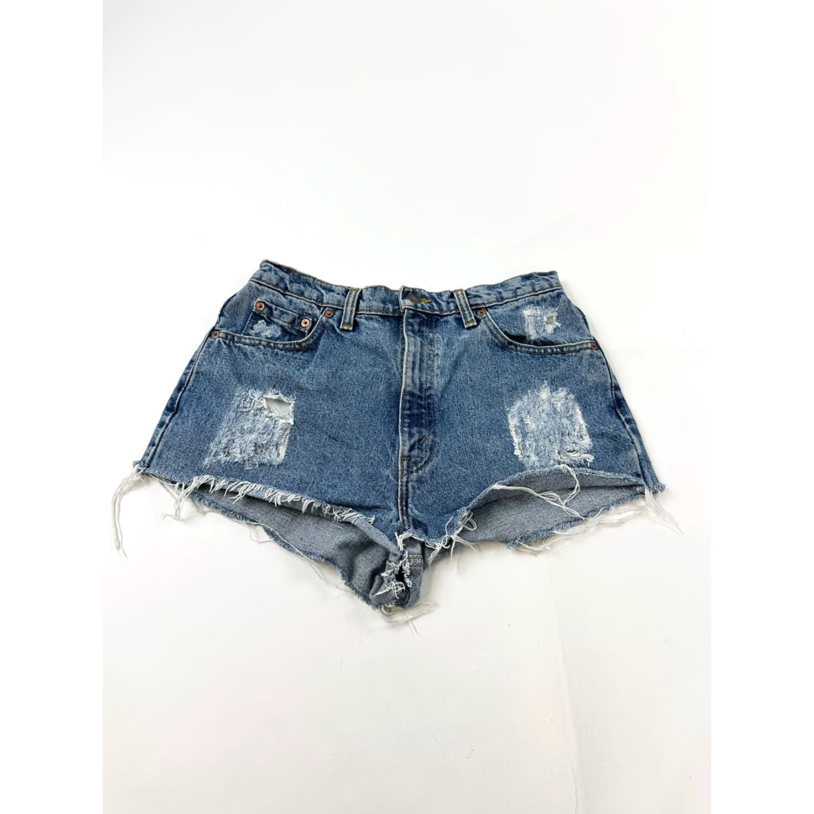 Levi's VINTAGE Levi’s 531 Shorts Women’s 31 Blue Denim Cut-Off Casual Womens American 90s Festivals Cowgirl Daisy 100% Cotton Size 24" / US 00 / IT 34 - 2 Thumbnail