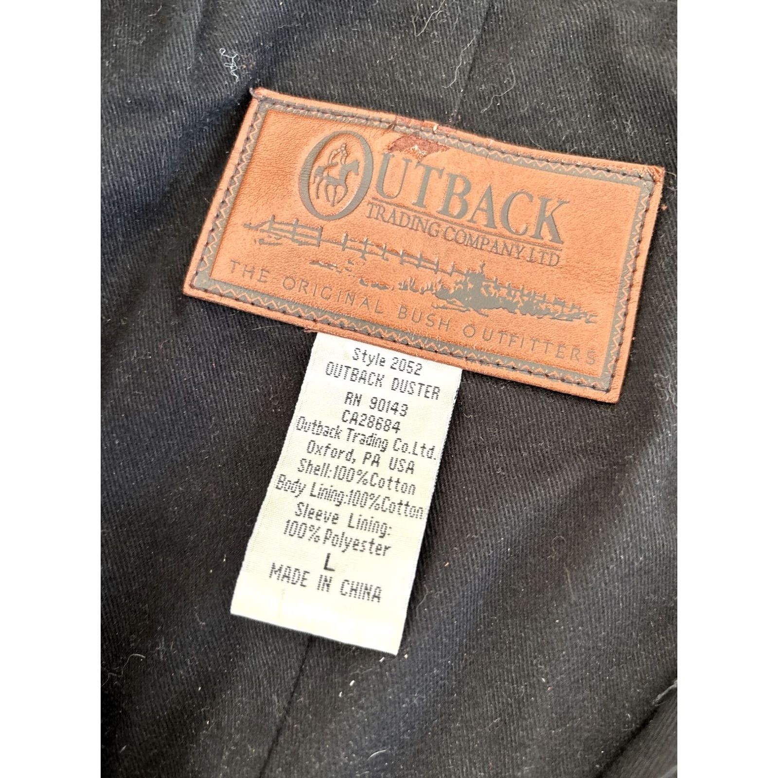 CO VINTAGE Outback Trading Co Bush Trader Waxed Oilskin Black Duster Coat Jacket Large 2052 Mens Jacket Waxed Oilskin Workwear Size US L / EU 52-54 / 3 - 3 Thumbnail