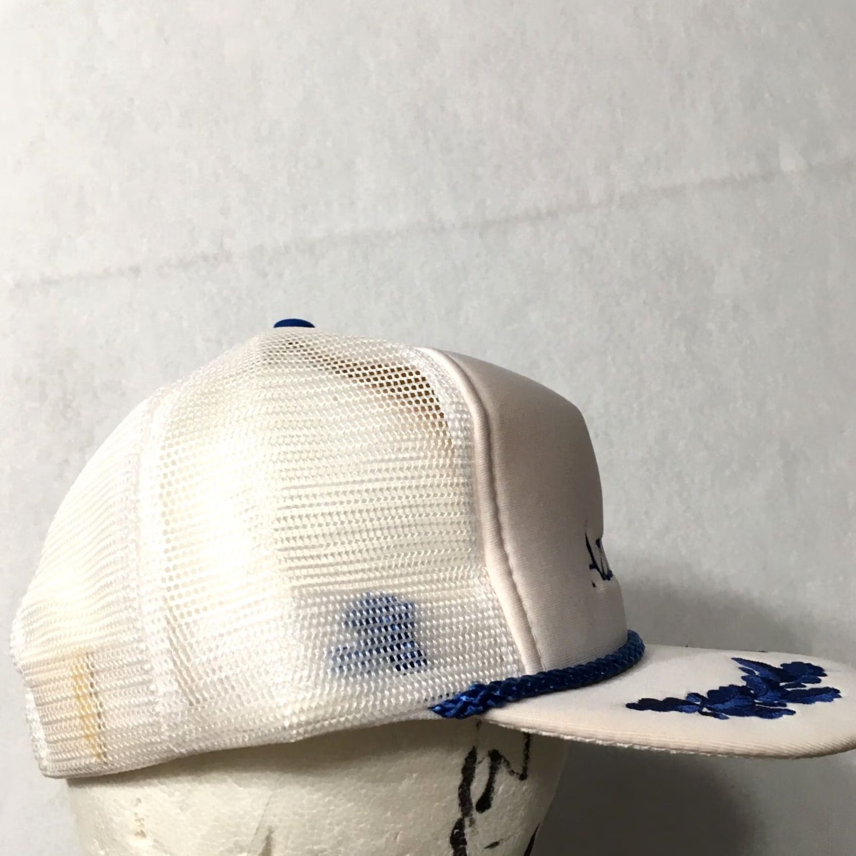 Vintage VINTAGE AZURE SEAS Trucker Hat Cap White One Size FOAM ROPE MESH BACK Adjustable Mens Size ONE SIZE - 4 Thumbnail