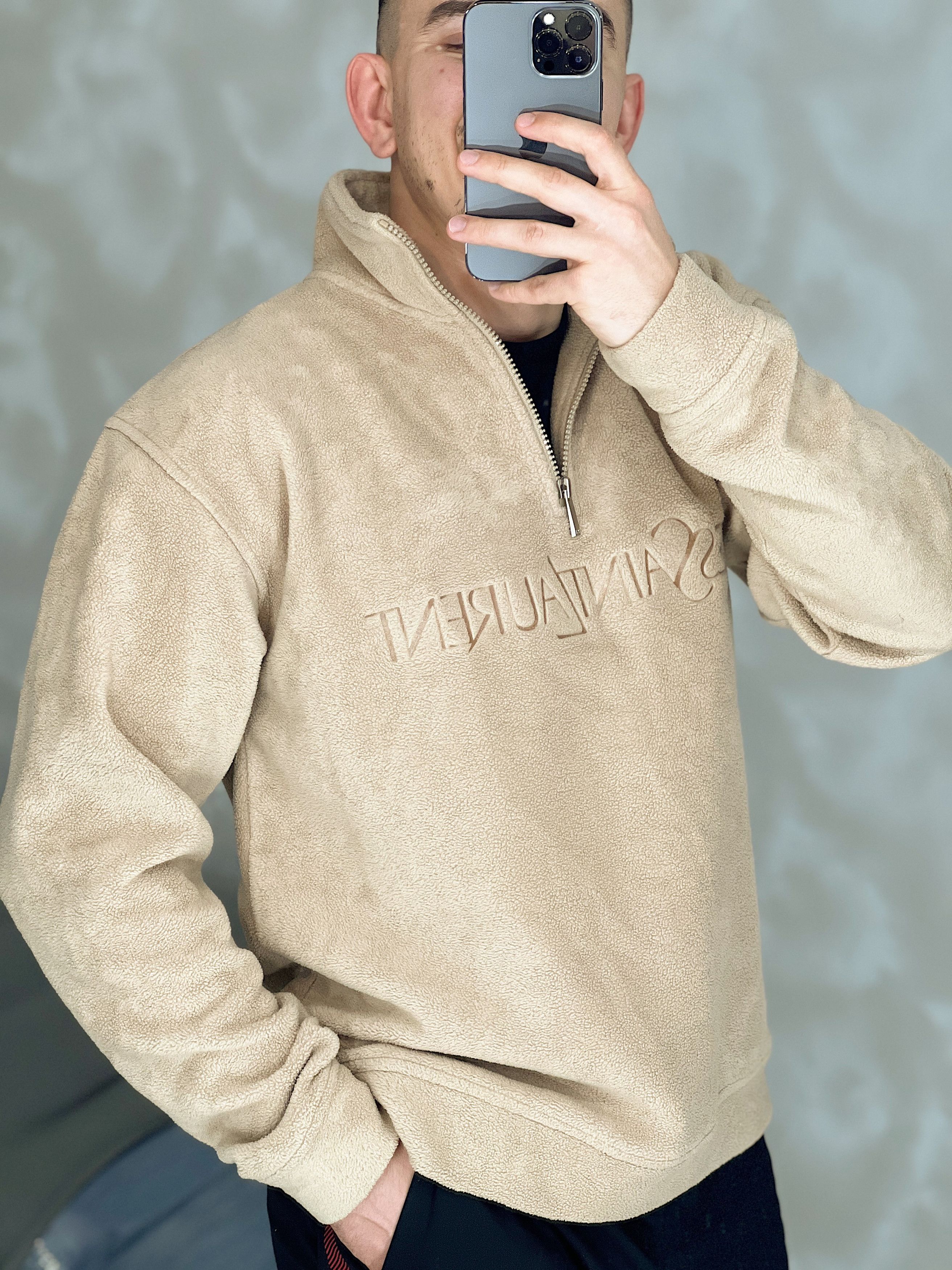 Vintage Vintage Yves Saint Laurent Fleece 1/4 zip Pullover Size US M / EU 48-50 / 2 - 10 Thumbnail