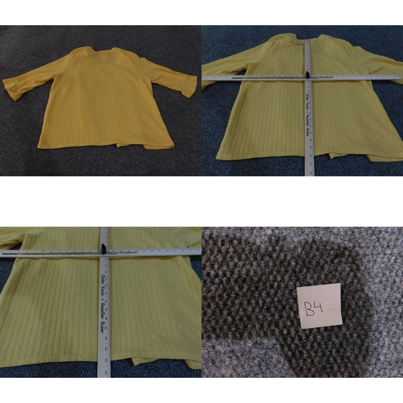 Vintage Alfred Dunner Cardigan Womens XL Yellow Sheer Open Front 3/4 Sleeve Layering Top Size XL / US 12-14 / IT 48-50 - 9 Thumbnail