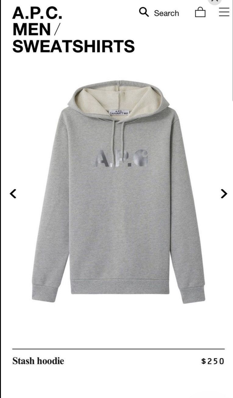 A.P.C. CARHARTT WIP X APC PARIS HOODIE GRAY XL RARE PORTUGAL Size US XL / EU 56 / 4 - 7 Thumbnail