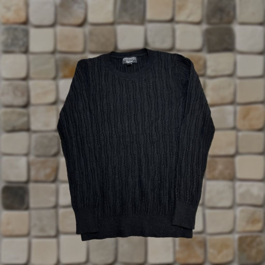 Banana Republic Banana Republic Sweater Womens Medium Black Merino Wool Cable Knit Pullover Warm Fall Winter Casual Size M / US 6-8 / IT 42-44 - 1 Thumbnail