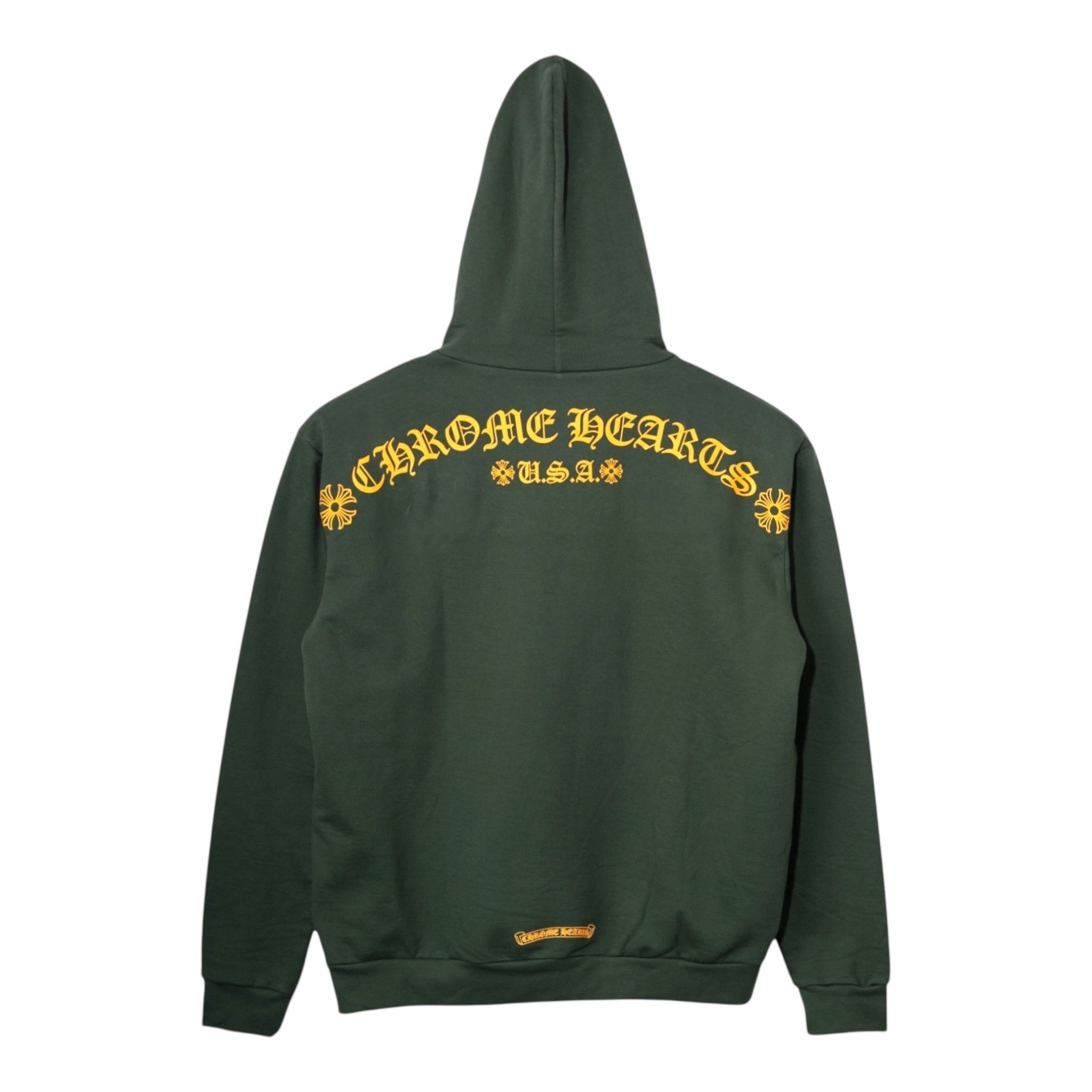 Chrome Hearts Shoulder Logo Hooded Sweatshirt Green Gold Size US XL / EU 56 / 4 - 1 Thumbnail