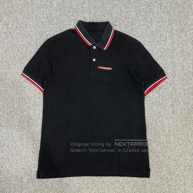 Prada Prada Black Cotton Men's Polo Shirt. Size US M / EU 48-50 / 2 - 1 Thumbnail