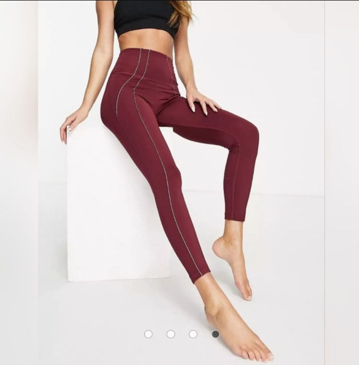 Nike Nike DD5772 Yoga 7/8 Metallic Leggings Beetroot Maroon XS Size 24" / US 00 / IT 34 - 1 Thumbnail