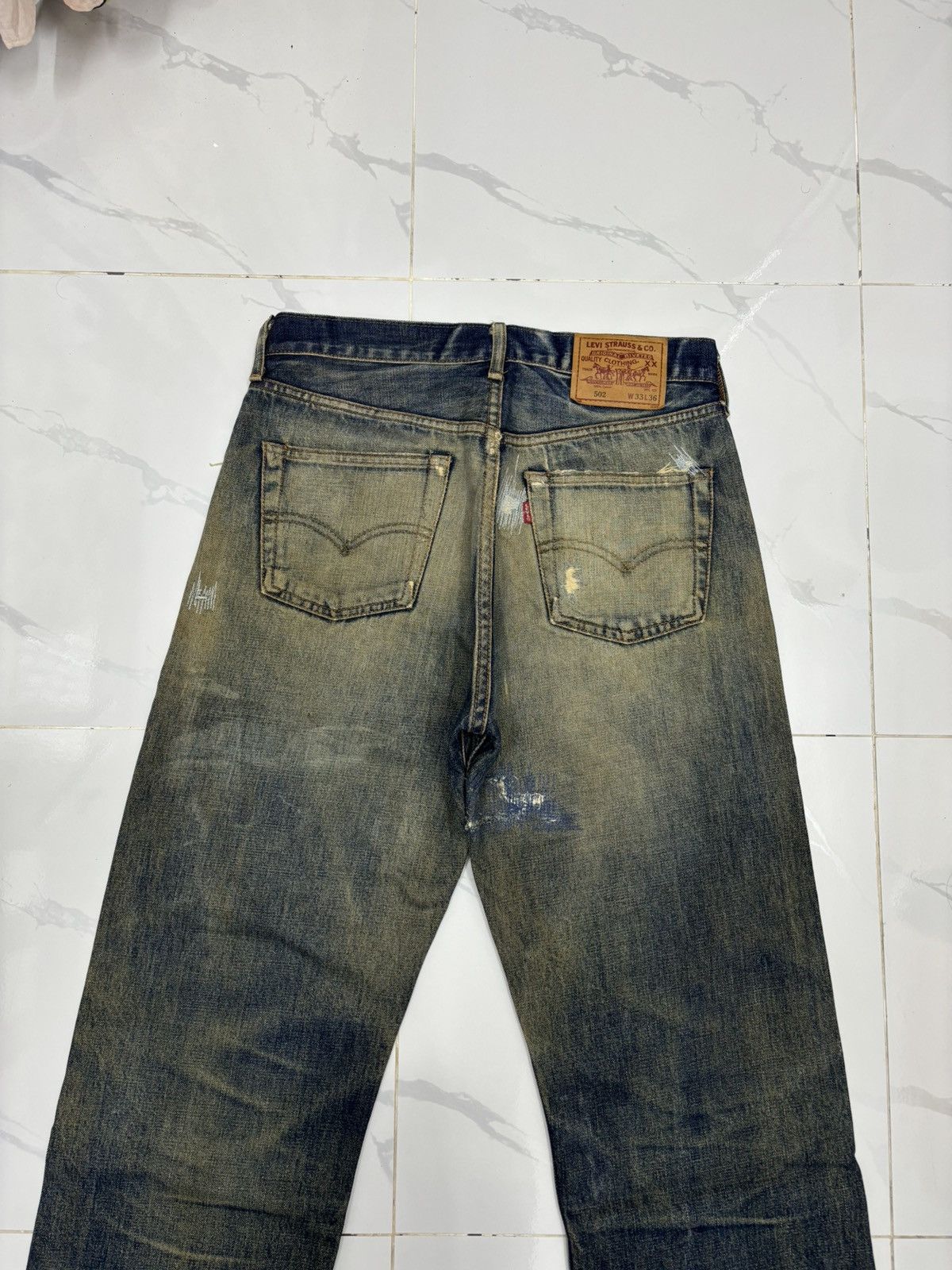 Levi's × Undercover Vintage Levis 502 Big E Selvedge Redline Distressed Denim Size US 31 - 13 Thumbnail