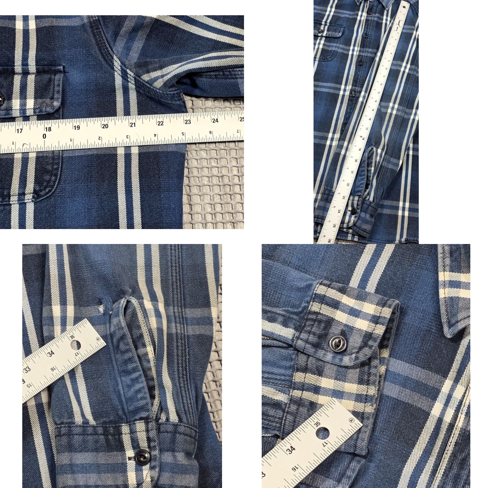 Gap Gap 1969 Denim Indigo WorkShirt Men L Plaid Blue Pockets Long Sleeve Button Up Size US L / EU 52-54 / 3 - 9 Thumbnail