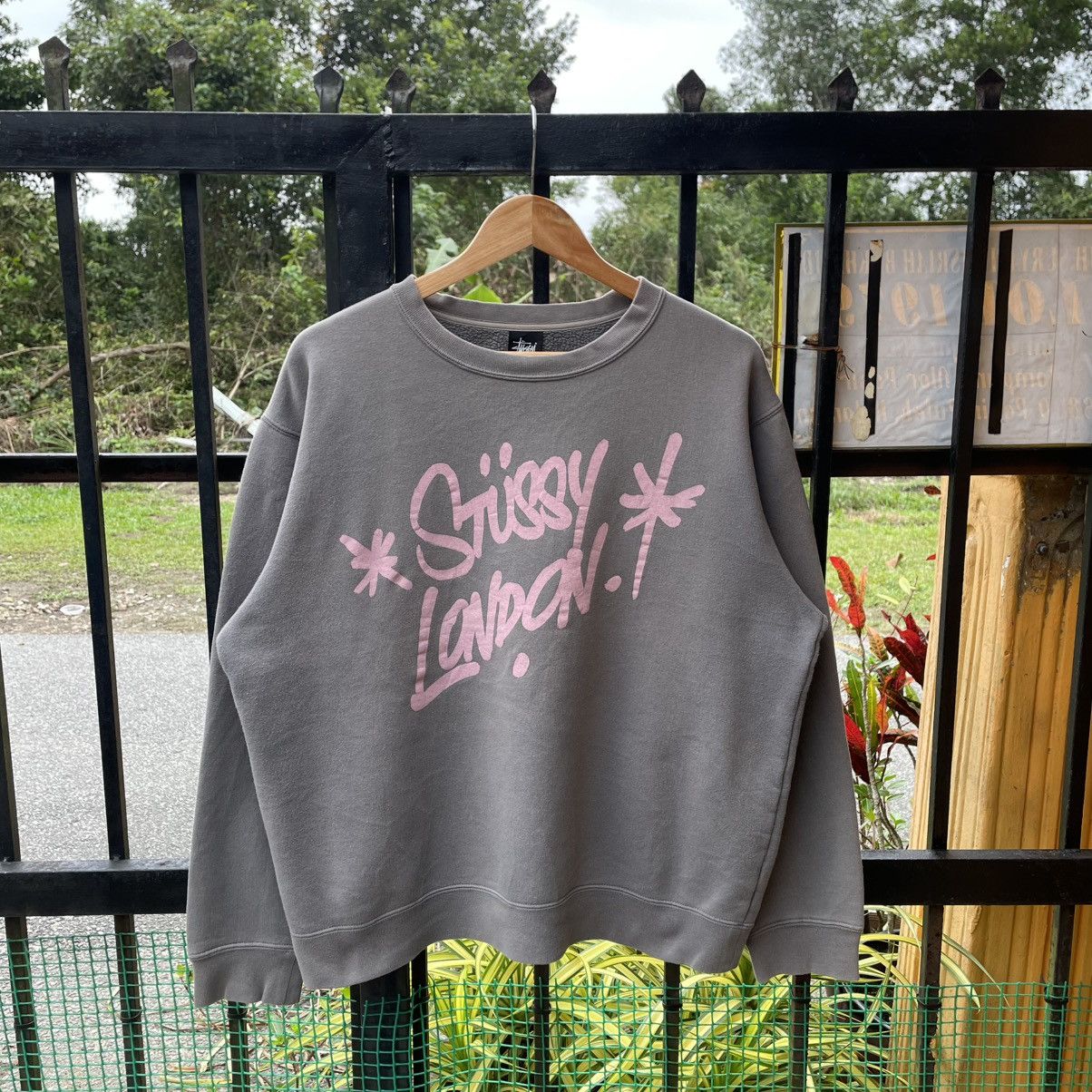🔥Stussy London Big Spellout Skate Wear Crewneck Sweatshirts