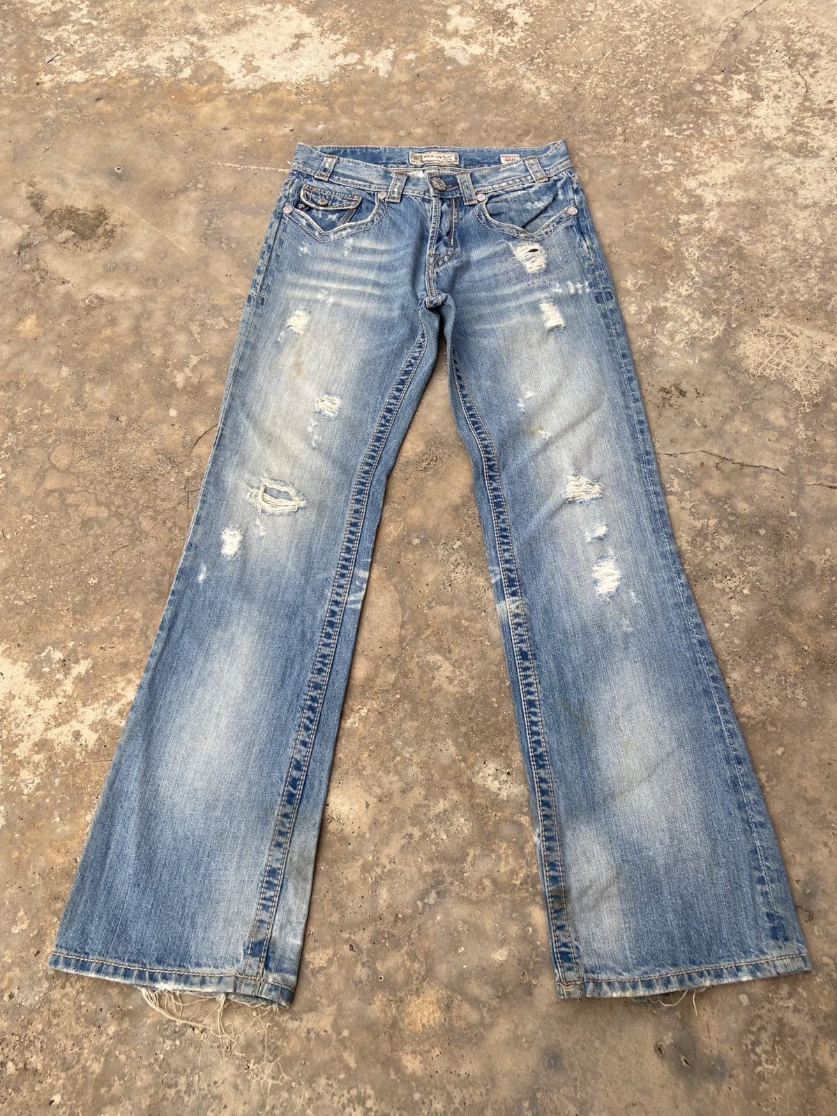 Vintage Distressed Mek Denim Flare Pant