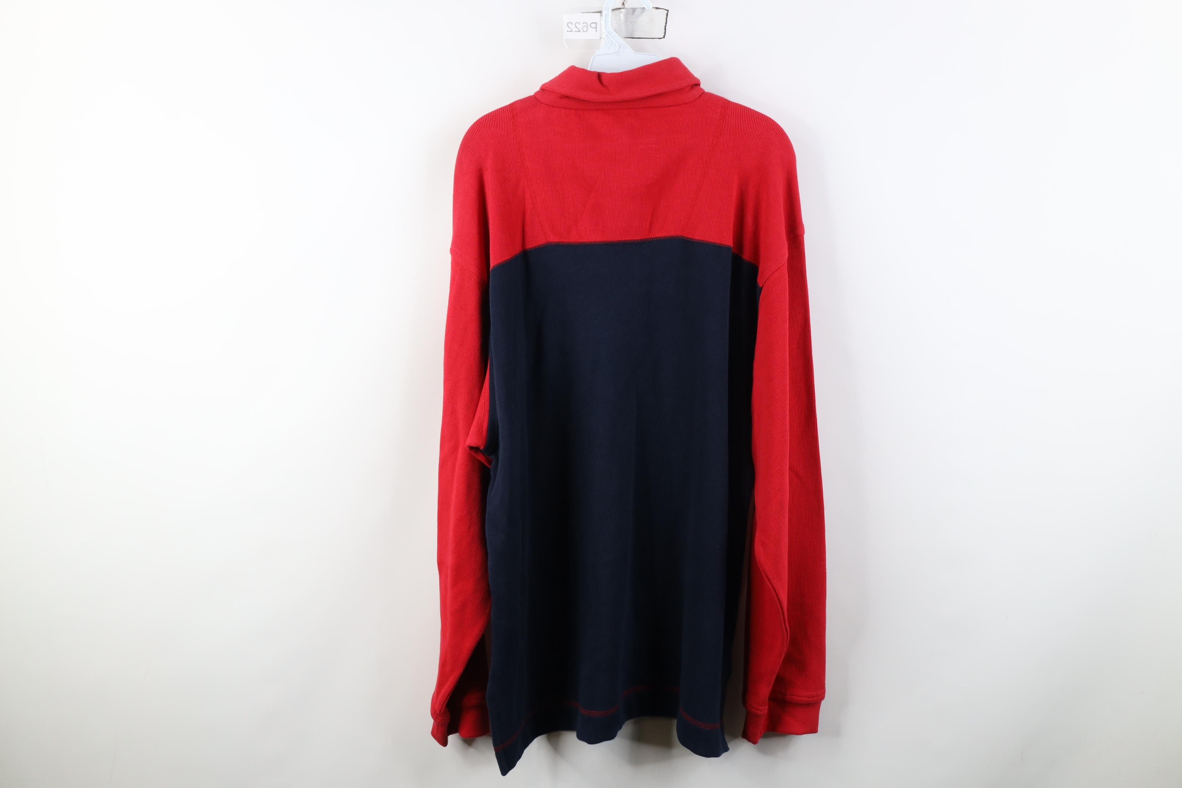 Columbia Vintage 90s Columbia Ribbed Knit Rugby Polo Shirt Blue Size US L / EU 52-54 / 3 - 11 Thumbnail