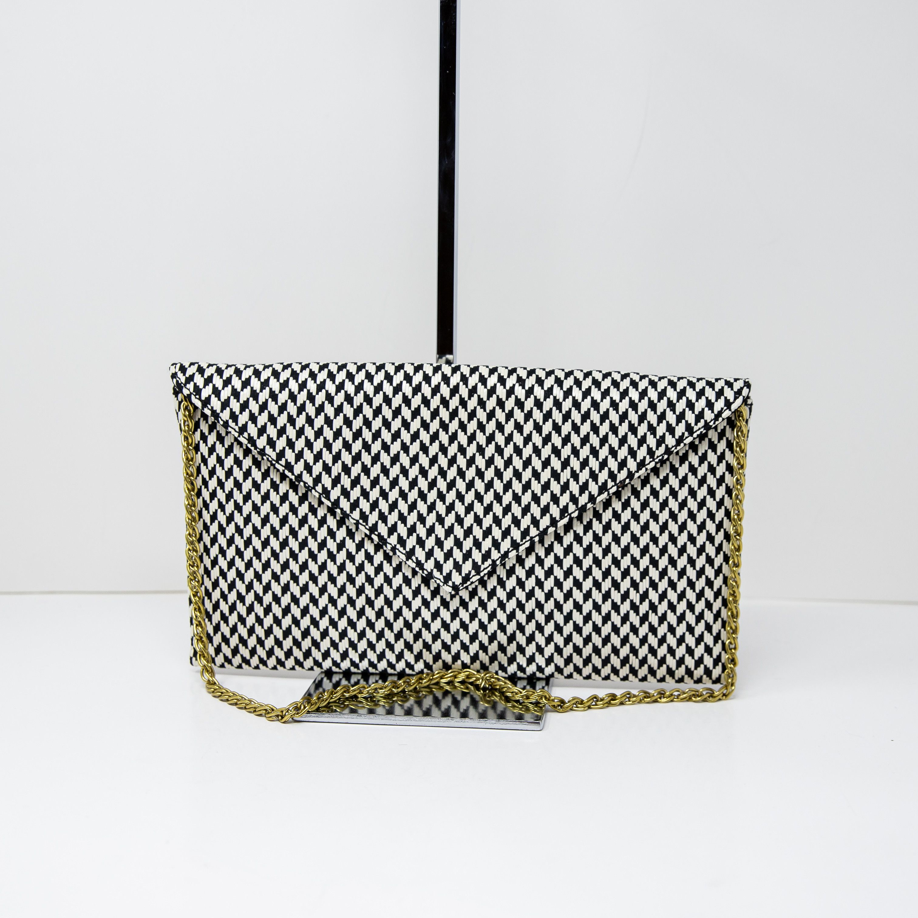 J.Crew NEW J. Crew Handbags Black White Woven Size ONE SIZE - 1 Thumbnail