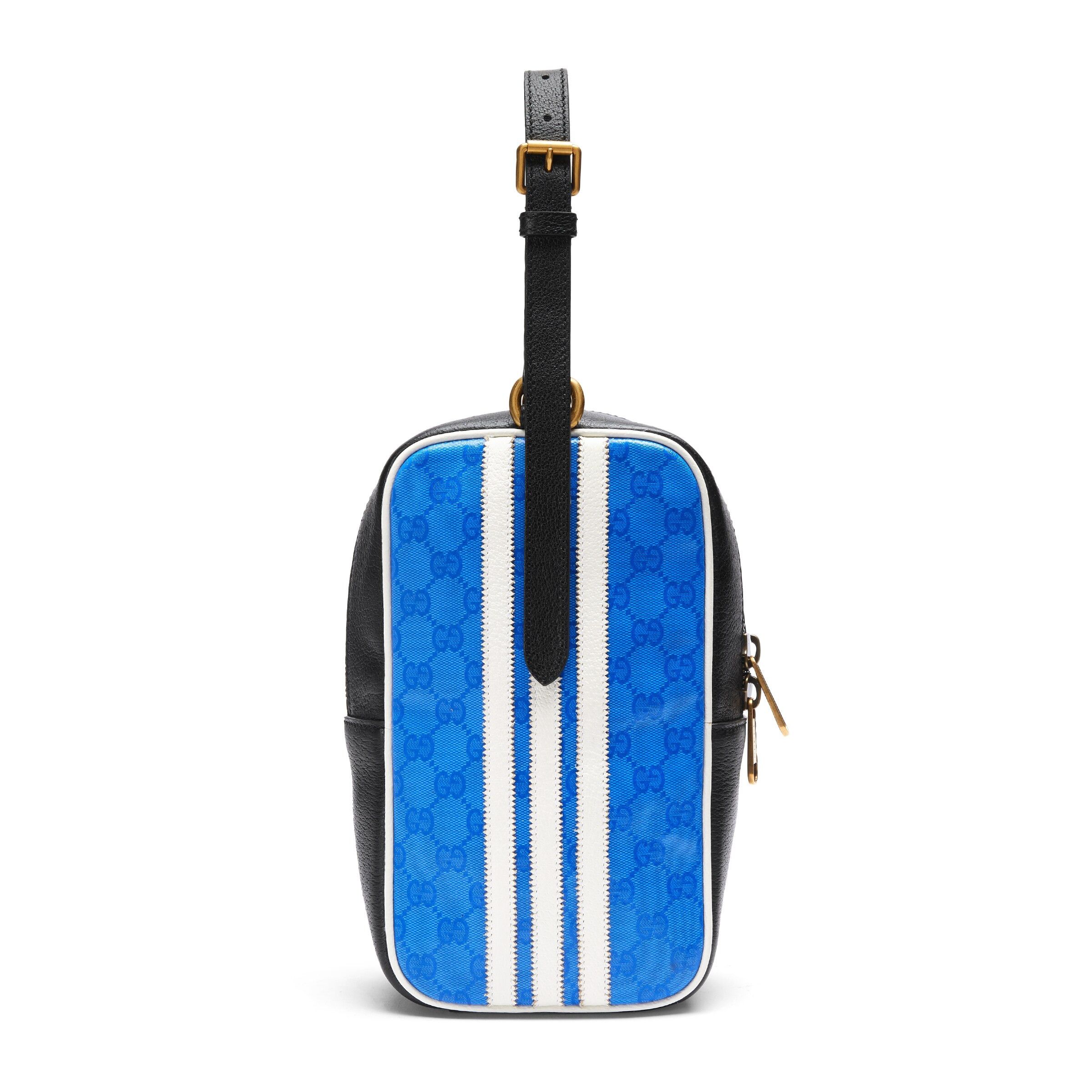 Gucci Gucci x Adidas GG Mini Top Handle Bag Blue Black Leather Size ONE SIZE - 3 Thumbnail