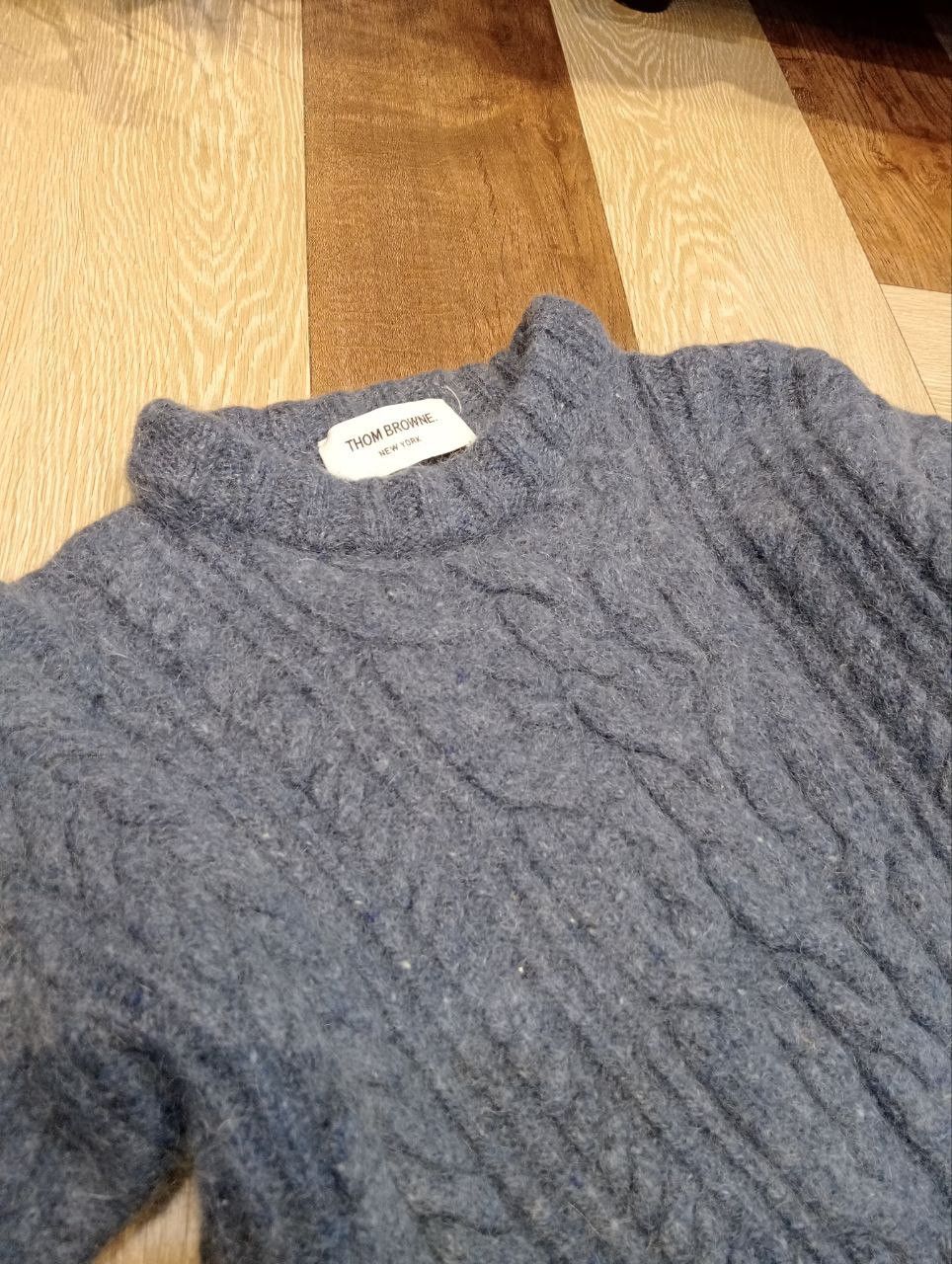 Thom Browne THOM BROWNE CABLE-KNIT BLEND WOOL MOHAIR SWEATER Size S / US 4 / IT 40 - 6 Thumbnail