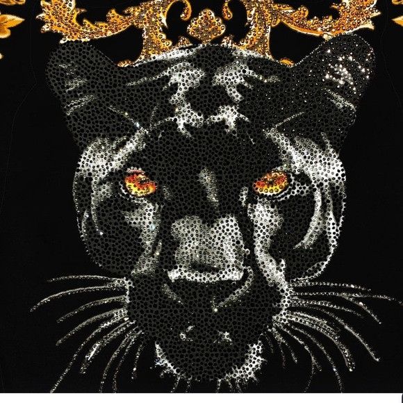 Other George V Black Gold Designer Men’s Rhinestone Tee Shirt Size US S / EU 44-46 / 1 - 2 Thumbnail