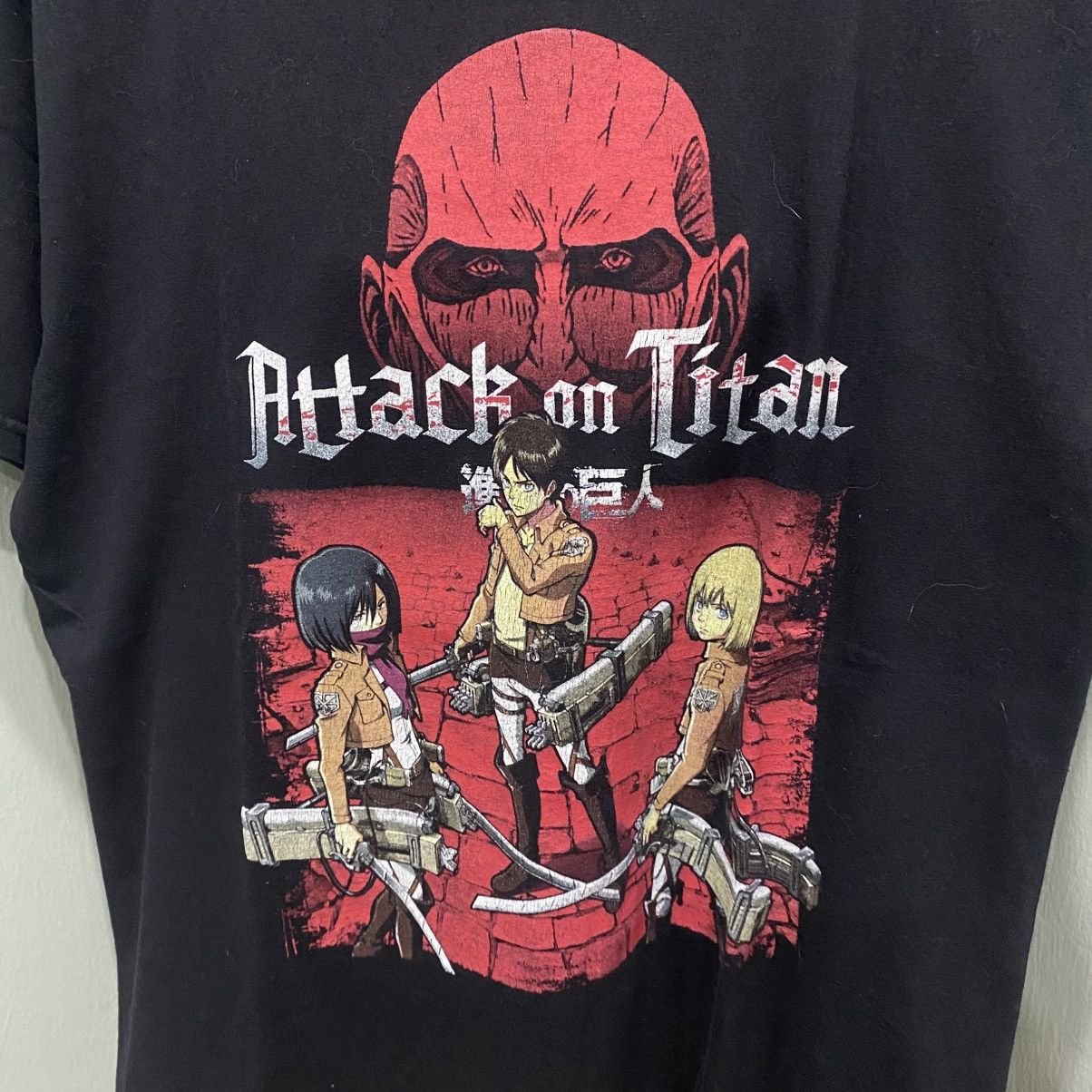 Anime Official Attack on Titan Eren Mikasa Armin Graphic Tee Size US L / EU 52-54 / 3 - 5 Thumbnail