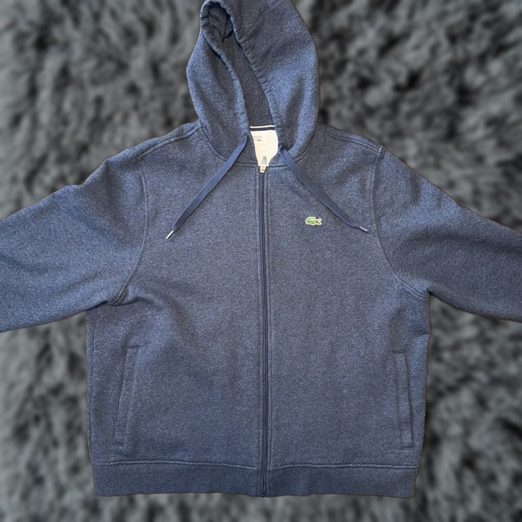 Lacoste Lacoste Sport Hoodie Mens 4XL Full Zip Hoodie Jacket Heavy Blue Classic Sports Sweatshirt Golf Gym Running Walking Big & Tall Mens Size US XXL / EU 58 / 5 - 1 Thumbnail