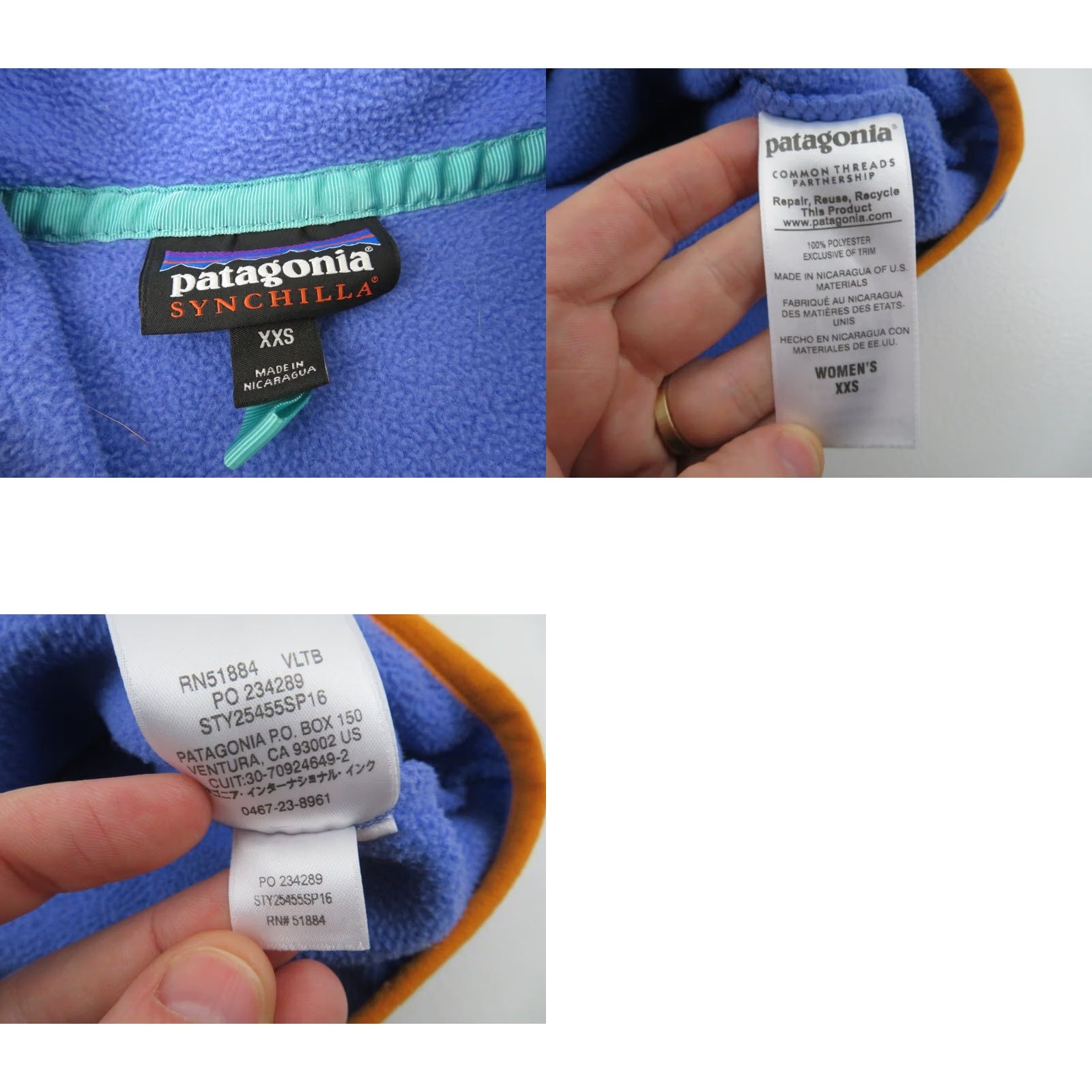 Patagonia Patagonia Synchilla Snap-T Fleece Pullover Jacket Womens 2XS Purple Big Logo All Seasons Weathergear Fall Winter Size XXS / US 00 / IT 34 - 11 Thumbnail