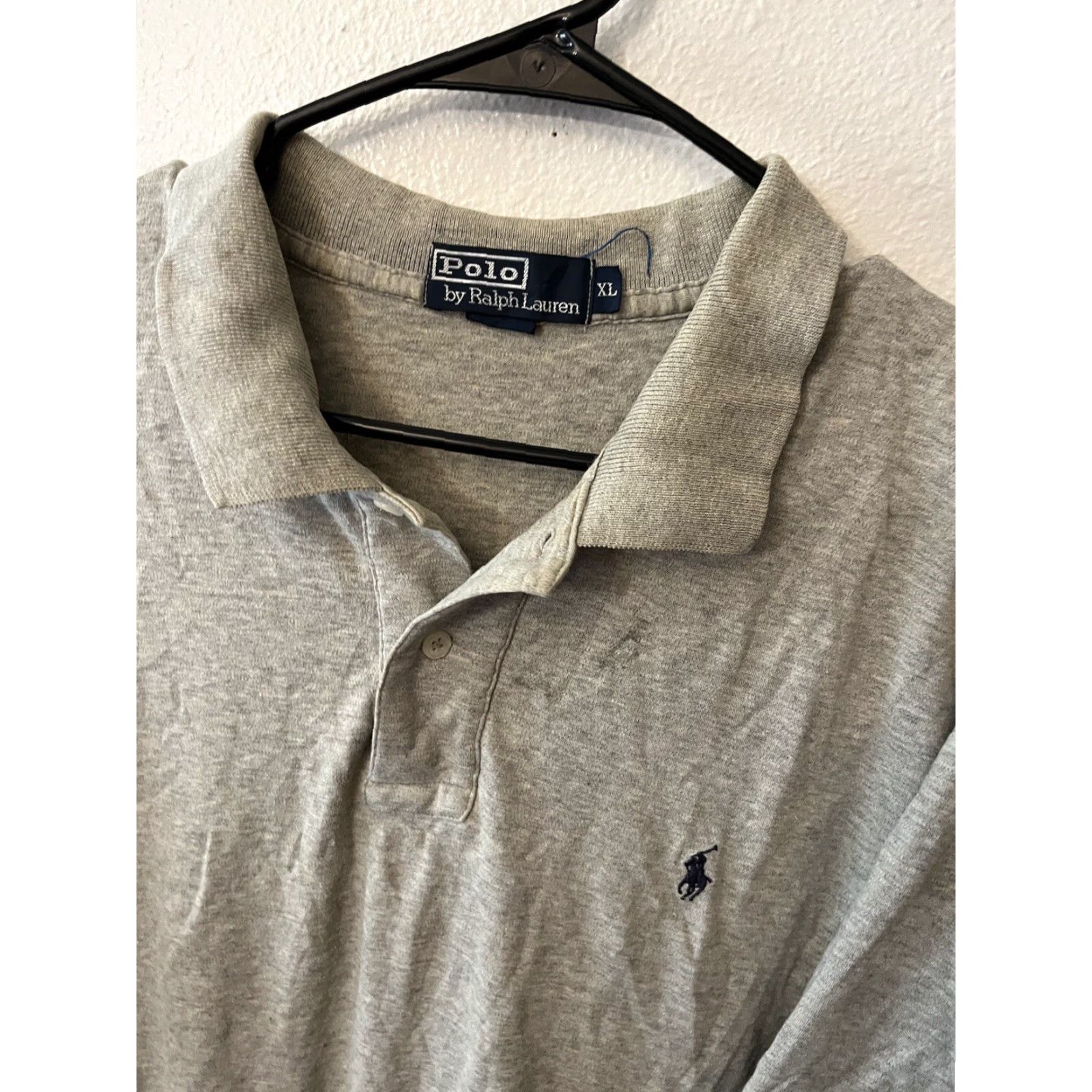 Polo Ralph Lauren Polo Ralph Lauren Polo Shirt Gray XL Mens Collared Short Sleeve Solid Logo 90s Classic Size US XL / EU 56 / 4 - 2 Thumbnail