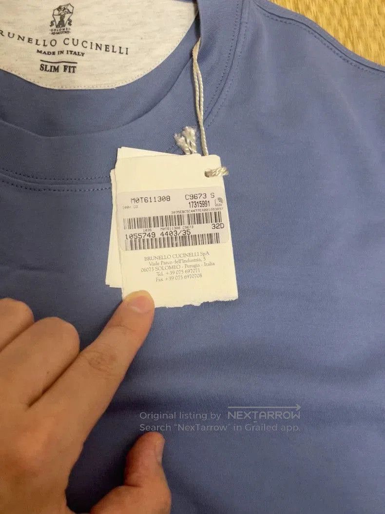 Brunello Cucinelli Brunello Cucinelli Blue Cotton T-shirt. Size US L / EU 52-54 / 3 - 7 Thumbnail