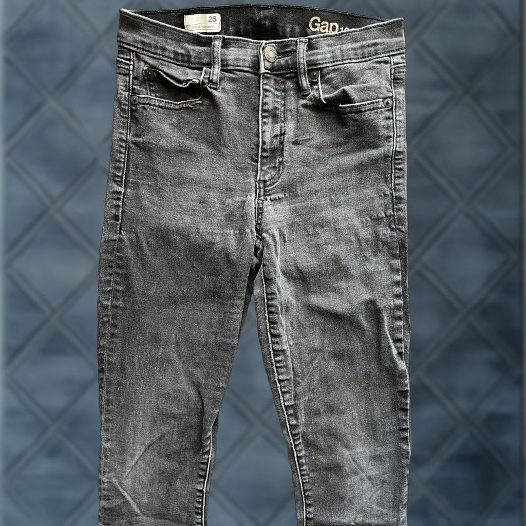 Gap GAP Women's Black Denim Jeans True Skinny High Rise Size 26R Size 26" / US 2 / IT 38 - 1 Thumbnail