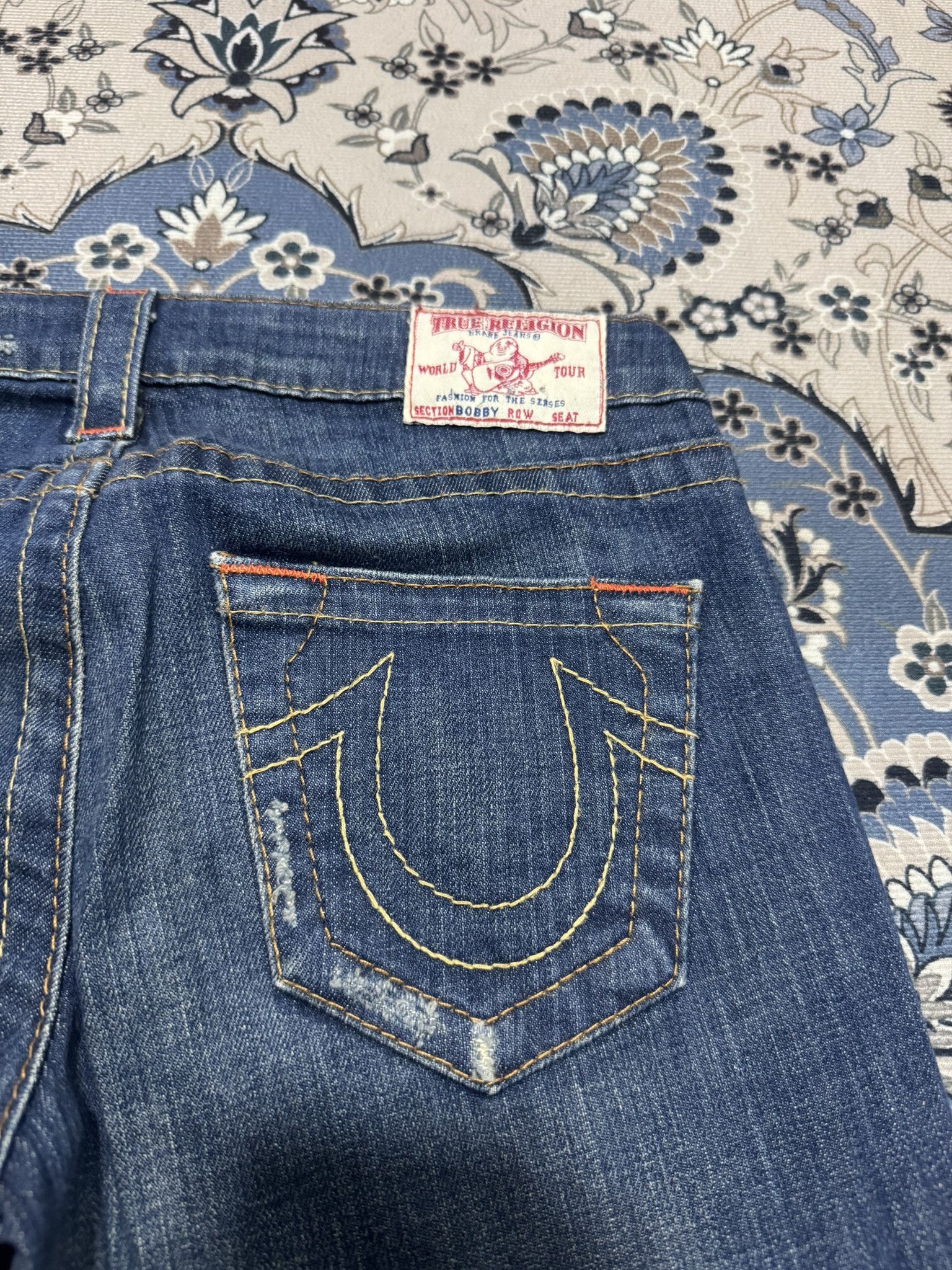 True Religion × Vintage Y2K Flare True Religion Bobby Distressed Jeans Size 28" / US 6 / IT 42 - 9 Thumbnail