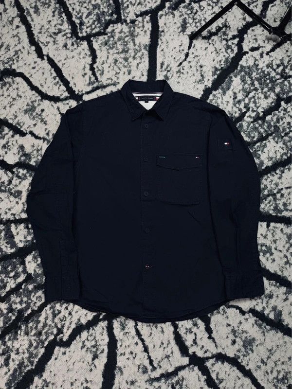 Tommy Hilfiger Tommy Hilfiger navy blue logo overshirt shirt S Size US S / EU 44-46 / 1 - 1 Thumbnail
