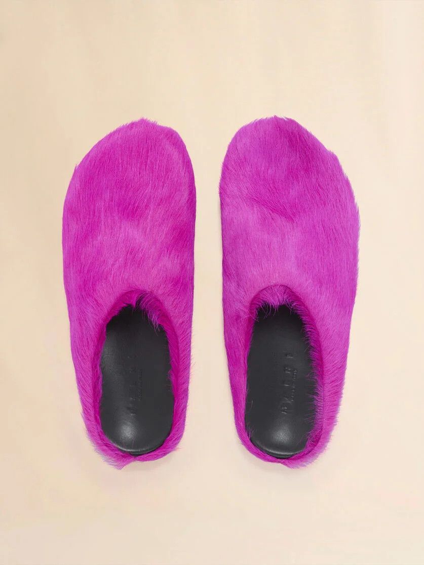 Marni o1f1d3z1225 Long Haircalfskin Fussbett Sabot Mules in Pink Size US 10 / EU 43 - 4 Thumbnail