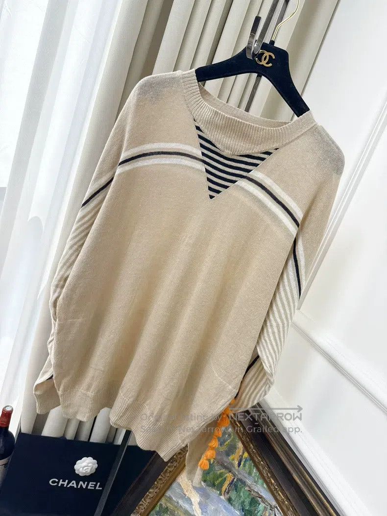 Loewe Loewe Beige Multicolor Fringe Shoulder Knitted Top Size S / US 4 / IT 40 - 1 Thumbnail