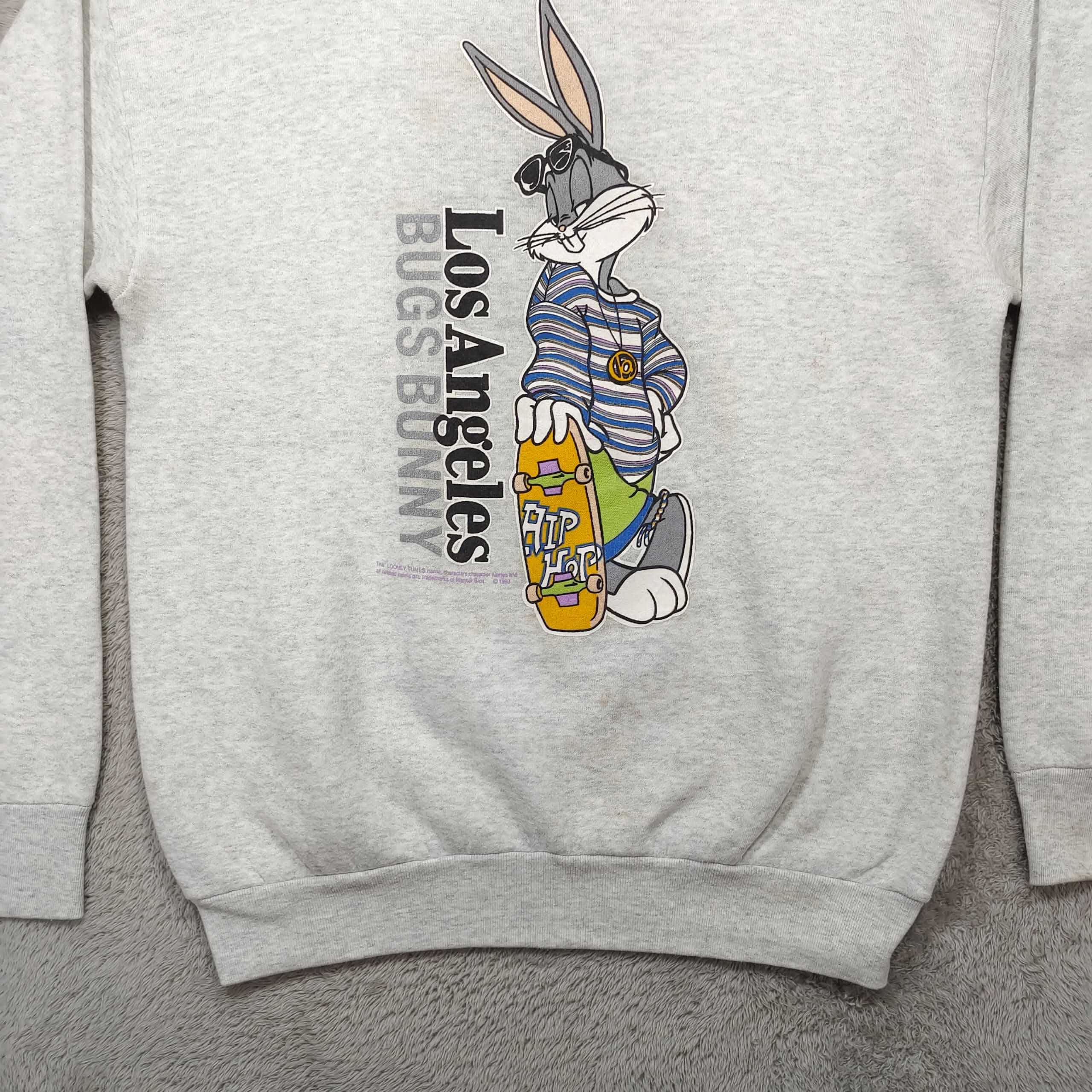 Warner Bros VINTAGE BUGS BUNNY LOS ANGELAS HIP HOP CREWNECK SWEATSHIRT Size US L / EU 52-54 / 3 - 5 Thumbnail