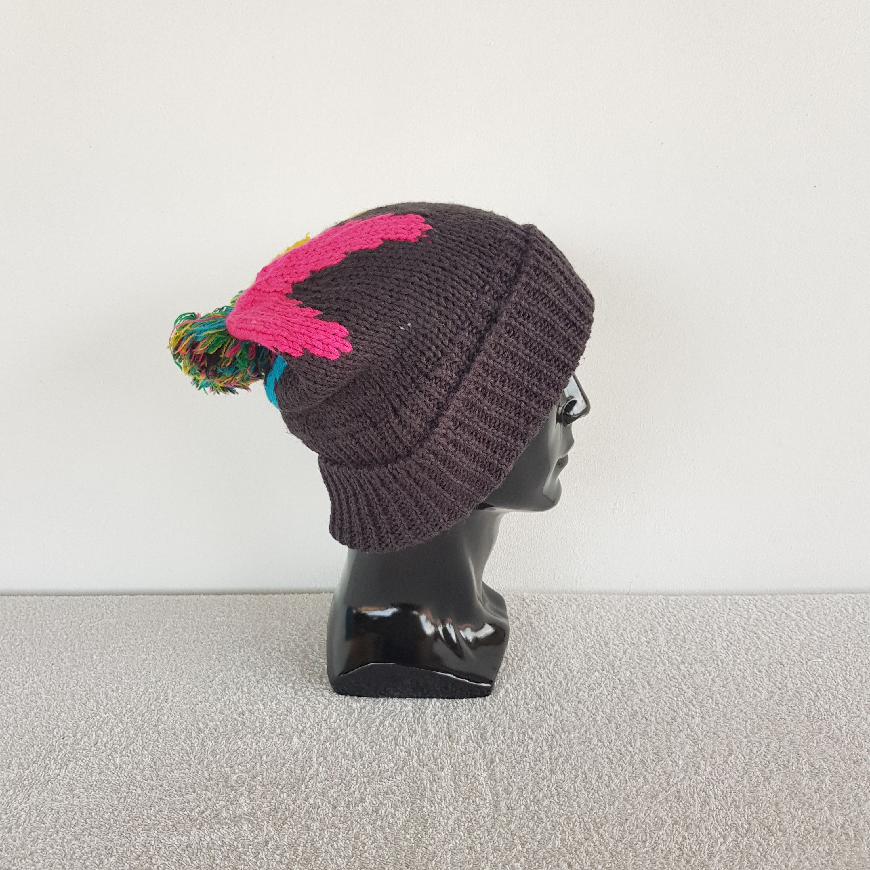 Japanese Brand Vintage Mackdaddy Beanie Ribbed Fair Isle Knit Snow Caps Hat Size ONE SIZE - 4 Thumbnail
