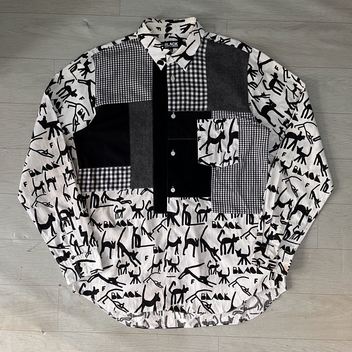 Comme des Garcons Black Comme des Garçons cut & saw shirt corduroy/nylon/linen Size US XL / EU 56 / 4 - 1 Thumbnail
